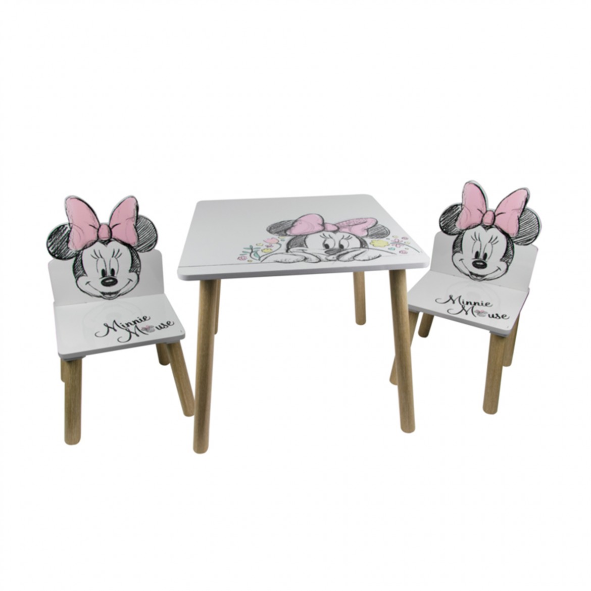 שולחן עם 2 כסאות מעץ מיני מאוס