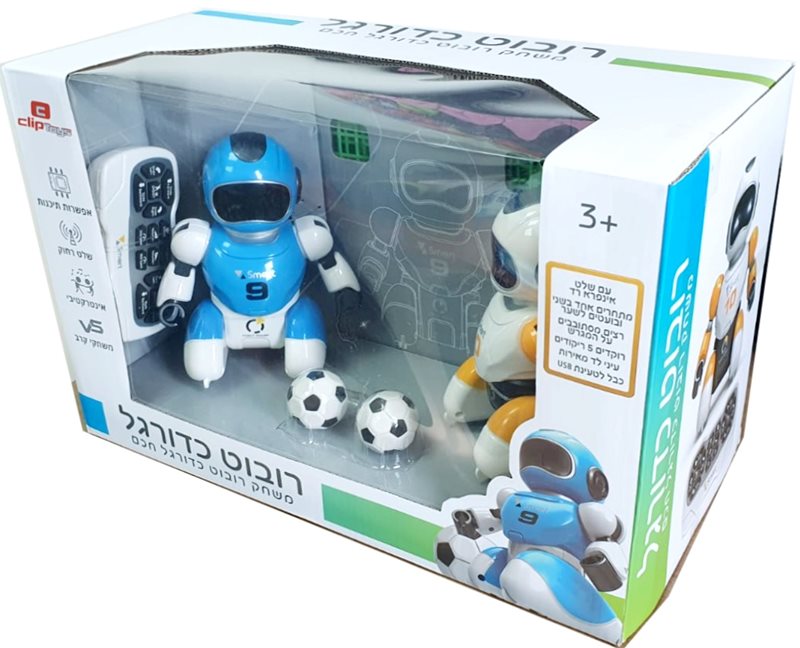 זוג רובוטים של כדורגל עם שלטים ושער SOCCER ROBOT CLIP TOYS